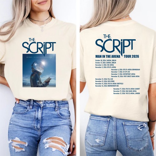 The script shirt man in - the, t-shirt,